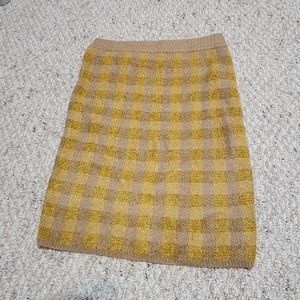 Trim & Thread Yellow and Brown Plaid Skirt size M